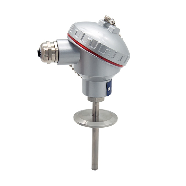 Sensor de temperatura PT100 Tri-clamp de 50,5 mm, Duplex 4 fios com caixa de junção à prova d'água