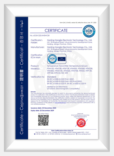 Transmissor de temperatura CE (sensor de temperatura)